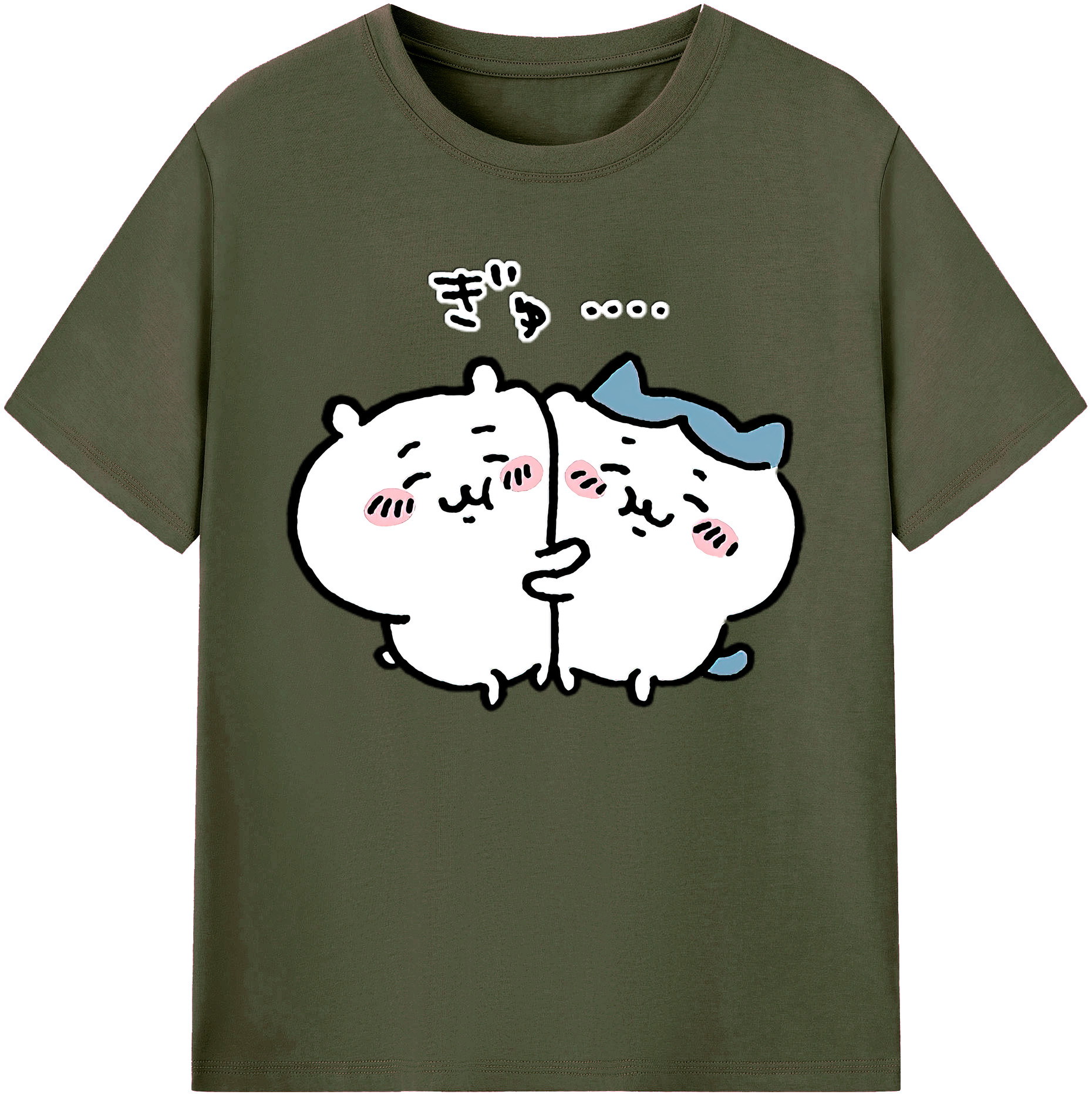 （画像用） ちいかわ ハチワレ Chii-kawa hachiware 綿100％ メンズ半袖Tシャツ｜肌触りやわらか＆通気性